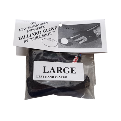 Billardhandschuh SureShot schwarz Größe L für Linkshänder